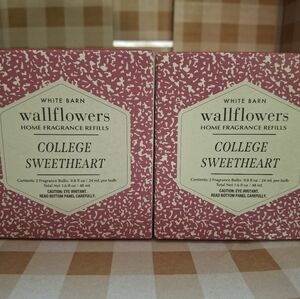 2x White Barn Wallflowers College Sweetheart Fragrance Refills 2 Pack Each